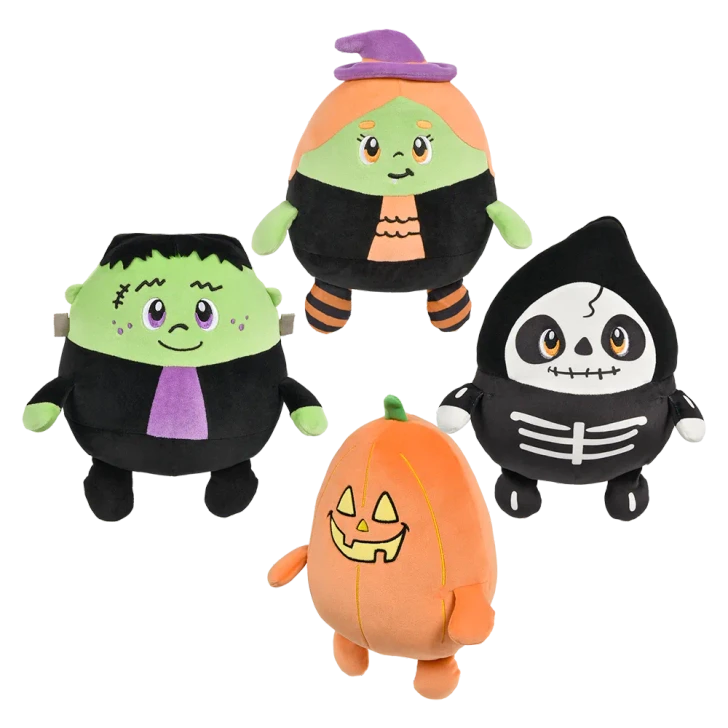 Squishy-Ishies Halloween Plush Characters - 8 Inch - Case of 48 - 4 Styles