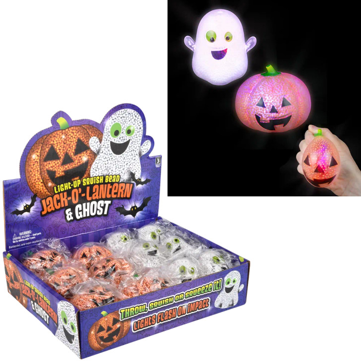 Squishy bead jack o lantern ghost