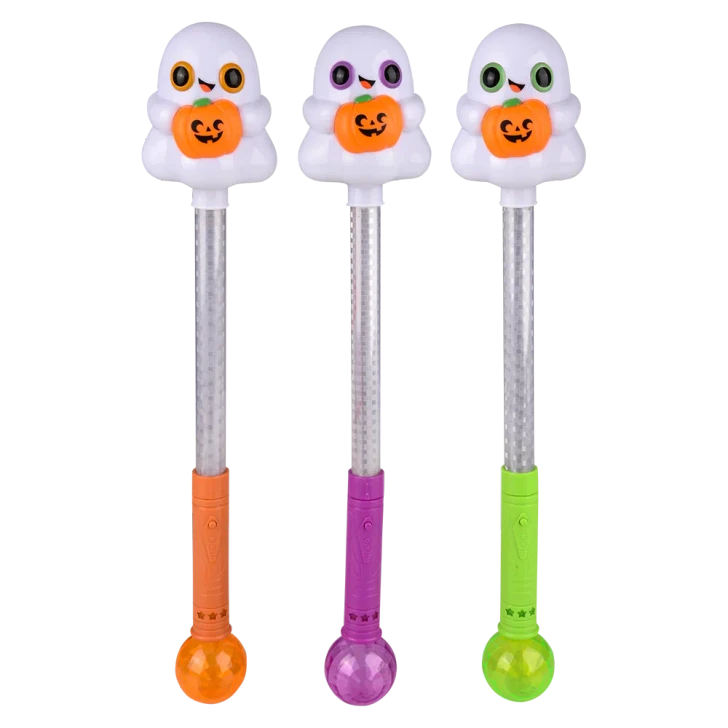 Halloween Light-Up Ghost Magic Ball Wand Toys - 21 Inch - Case of 48