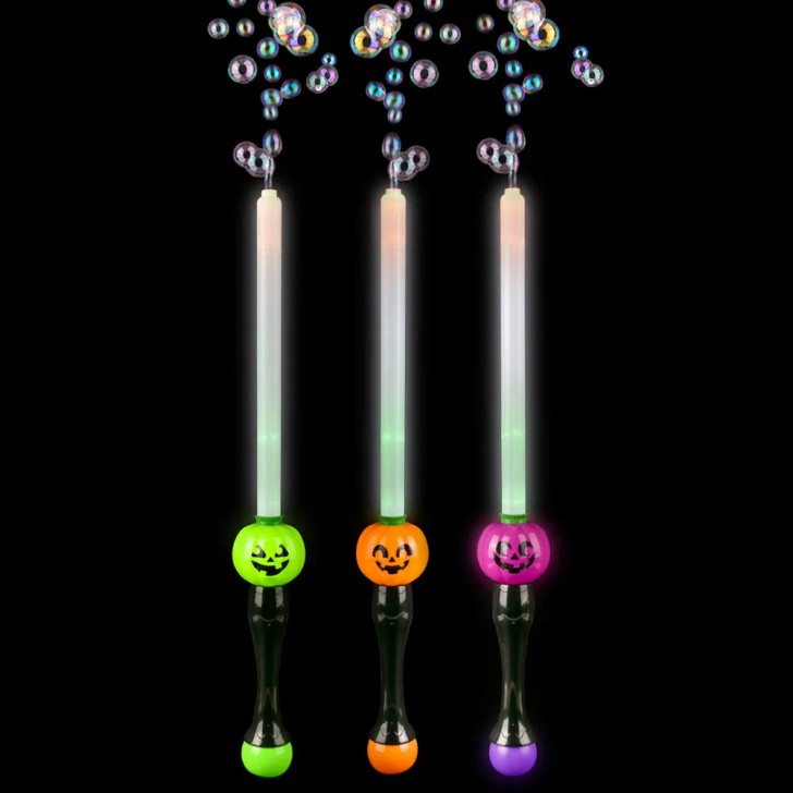 Jack o lantern bubble swords 29 inch 3 colors lit in use