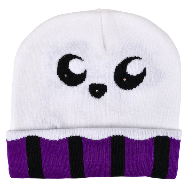 Halloween Light-Up Ghost Beanie Hats - 8 Inch - Case of 36