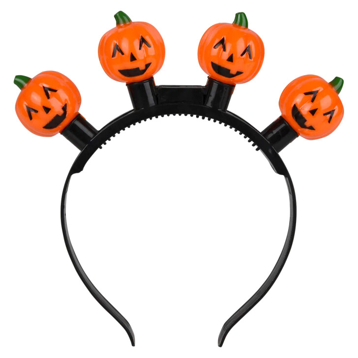 Halloween Light-Up Jack-O-Lantern Bulb Headbands - 8 Inch - Case of 72