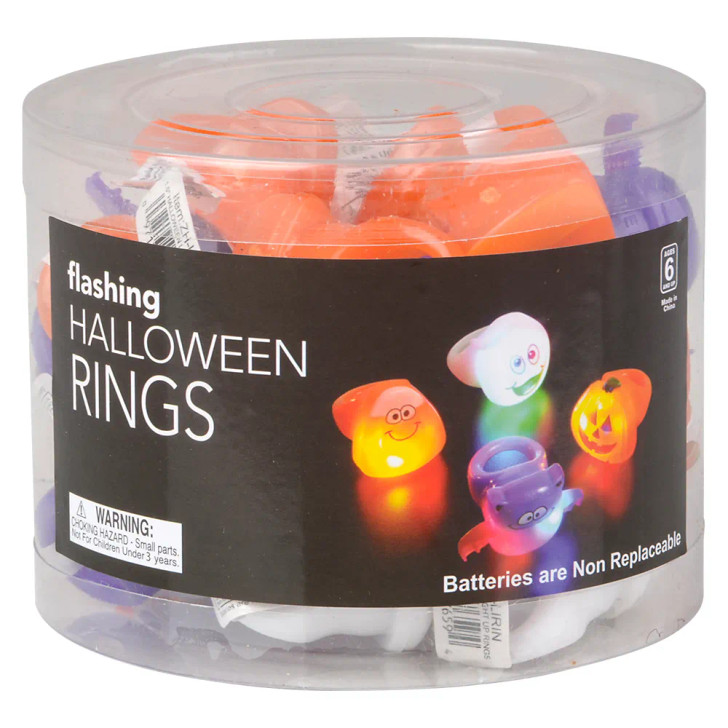 Halloween Light-Up Ring Toy Mix Wholesale Case of 144