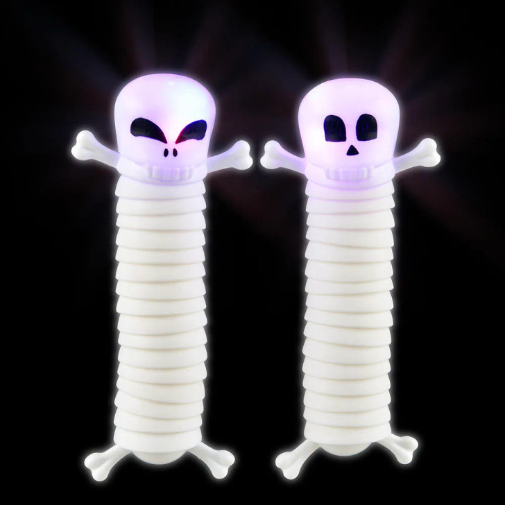 Halloween Light-Up Wiggle Fidget Skeleton Toys Wholesale Case of 144