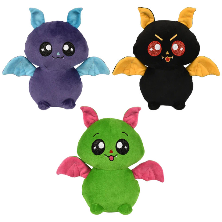 Halloween Bat Plush Toy Mix - 10 Inch - Case of 48 - 3 Colors