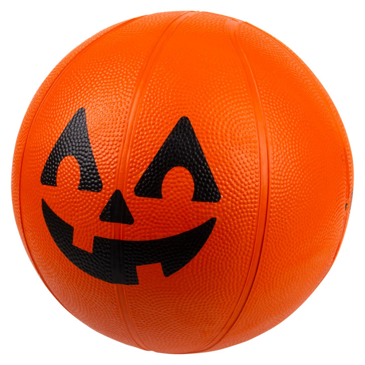 Multi color jack o lantern basketballs orange front left view