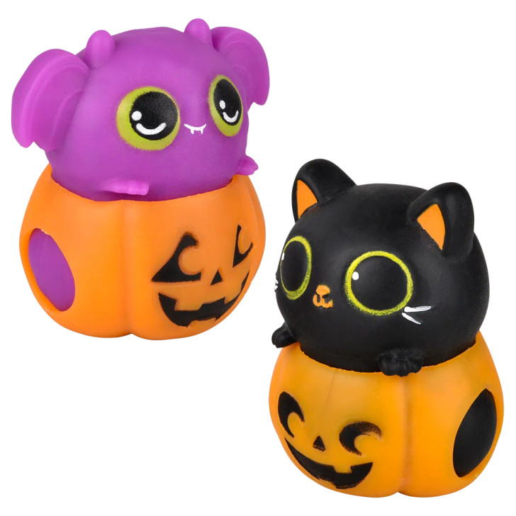 Halloween Squeezy Bead Animal Jack-O-Lantern Toy Mix Wholesale Case of 72