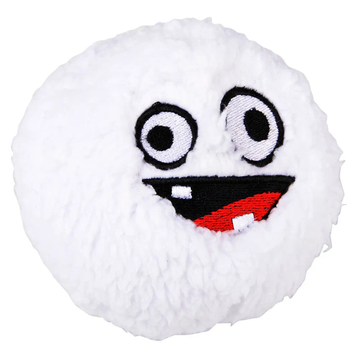 Bulk Christmas snowball plush toys 144pc 4in 4 styles embroidered faces crazy eyes