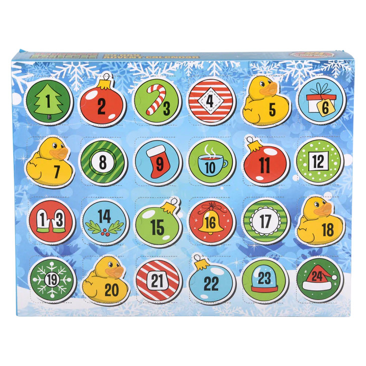 Bulk Christmas Rubber Duckies Advent Calendar - 192pc Assortment, 2" Ducks, 24 Styles - Holiday Gifts, Decorations & Prizes