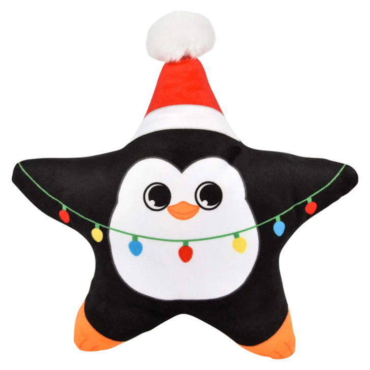 Bulk Christmas star plush toys 72pc 9in 6 styles penguin front