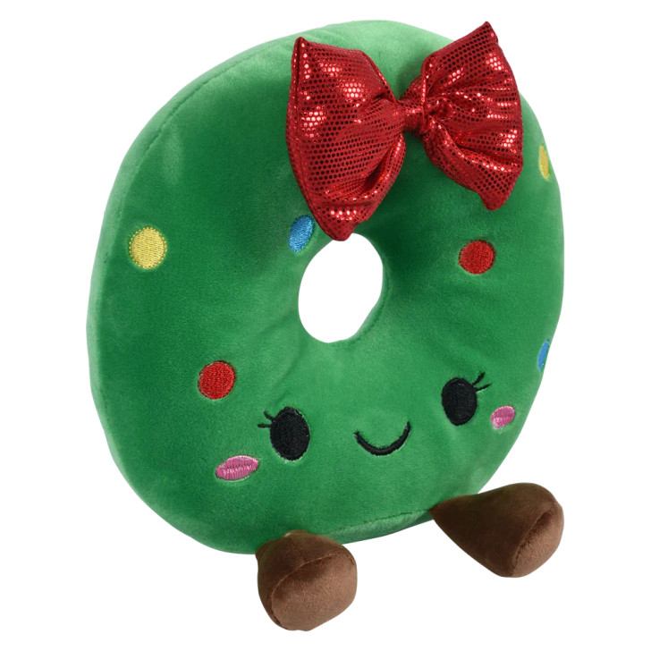 Bulk Christmas themed plush 48pc 8.5in food style holiday toys gifts decor donut right
