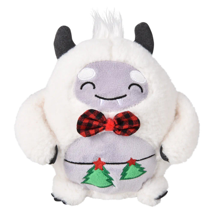 Bulk Christmas yeti plush toys 48pc 7in round festive holiday toys gray front