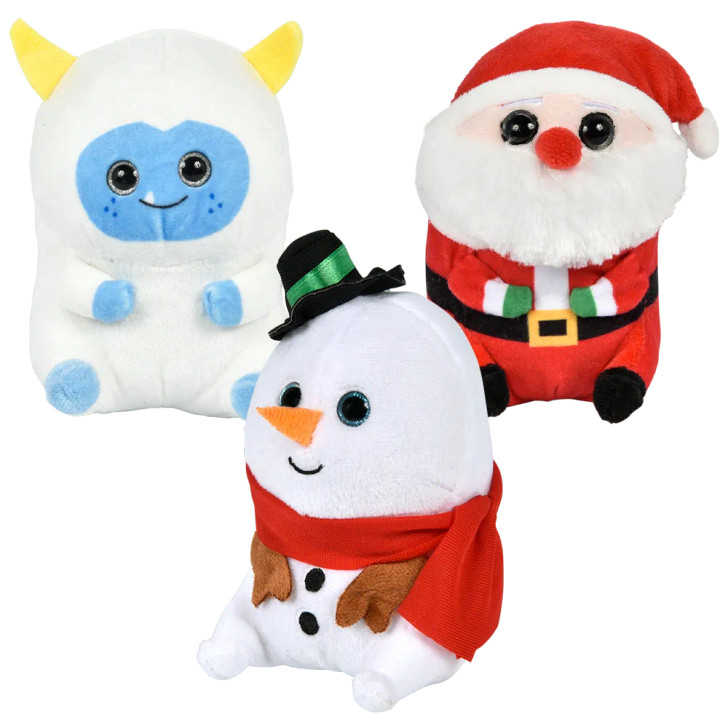 Belly Buddy Christmas Plush Character Toy Mix - 5 Inch - Case of 156 - 3 Styles