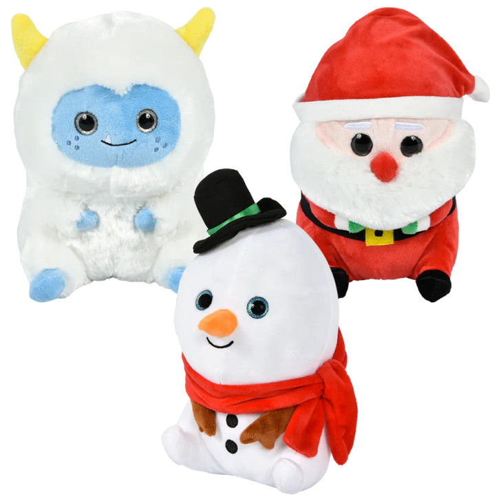 Belly Buddy Christmas Plush Character Toy Mix - 8.5 Inch - Case of 36 - 3 Styles