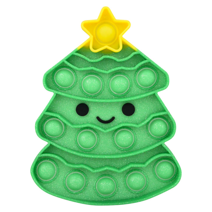 Christmas Tree Glitter Bubble Popper Toys Bulk Carnival Prizes