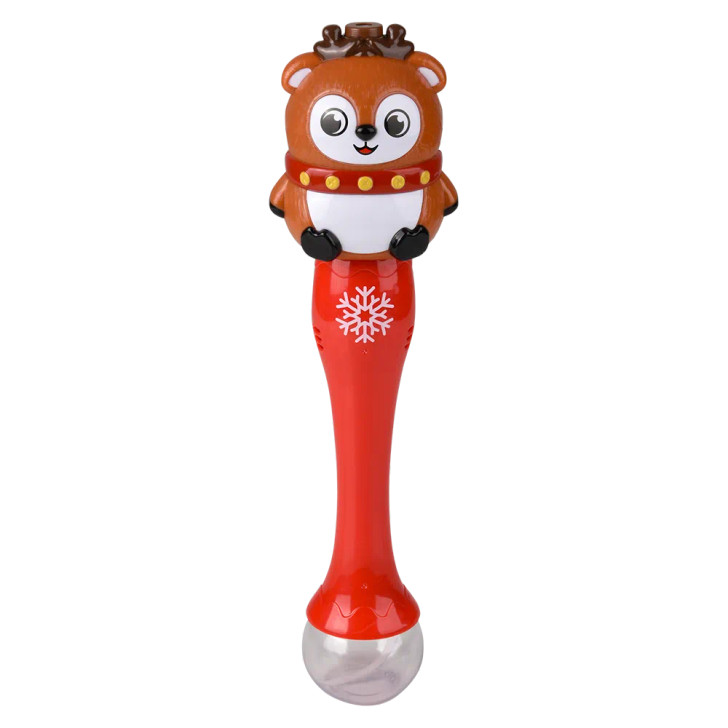 Christmas Light-Up Reindeer Bubble Wand Toys Wholesale Case of 24