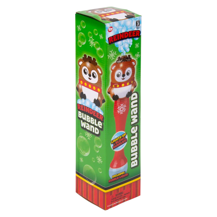 Christmas Light-Up Reindeer Bubble Wand Toys for Claw Machines and Prize Counters