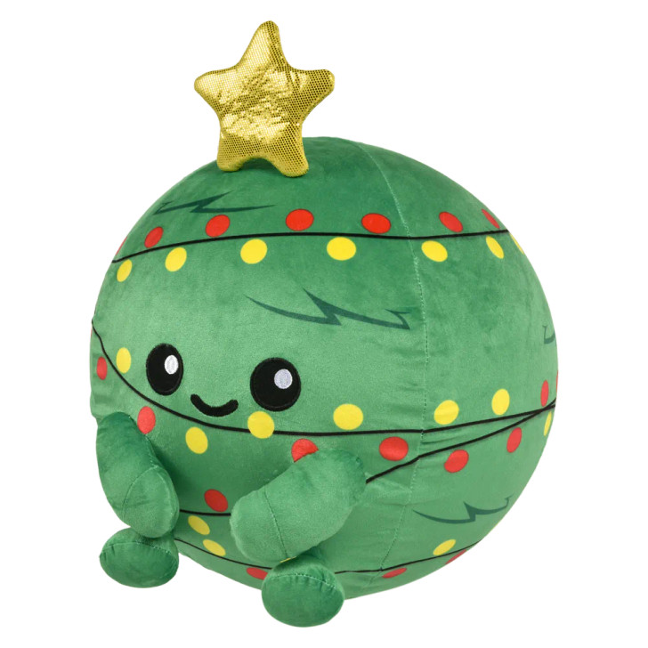 Xmas bladder balls 48-pack (16 Inch) assorted, in-hand view of bladder balls with holiday designs