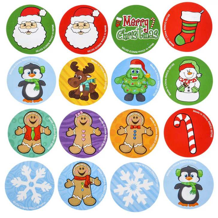 Christmas Holiday Roll Stickers Bulk Party Favors
