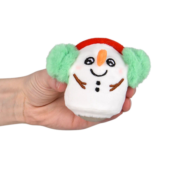Christmas squeezy bead plush 72-pack (3 inch) overhead view of squeezy bead plush with holiday designs