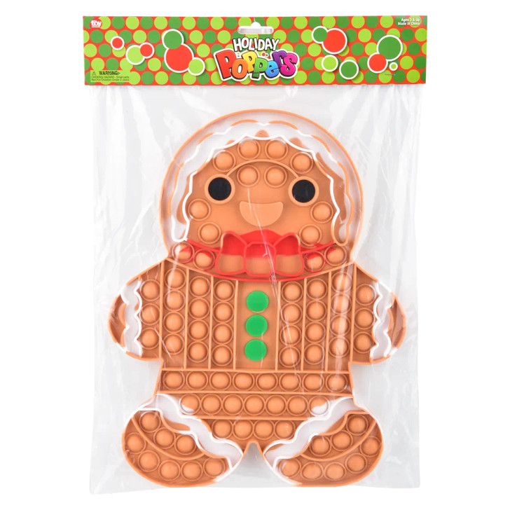 Christmas Gingerbread Man Mega Bubble Popper Toys Bulk Carnival Prizes