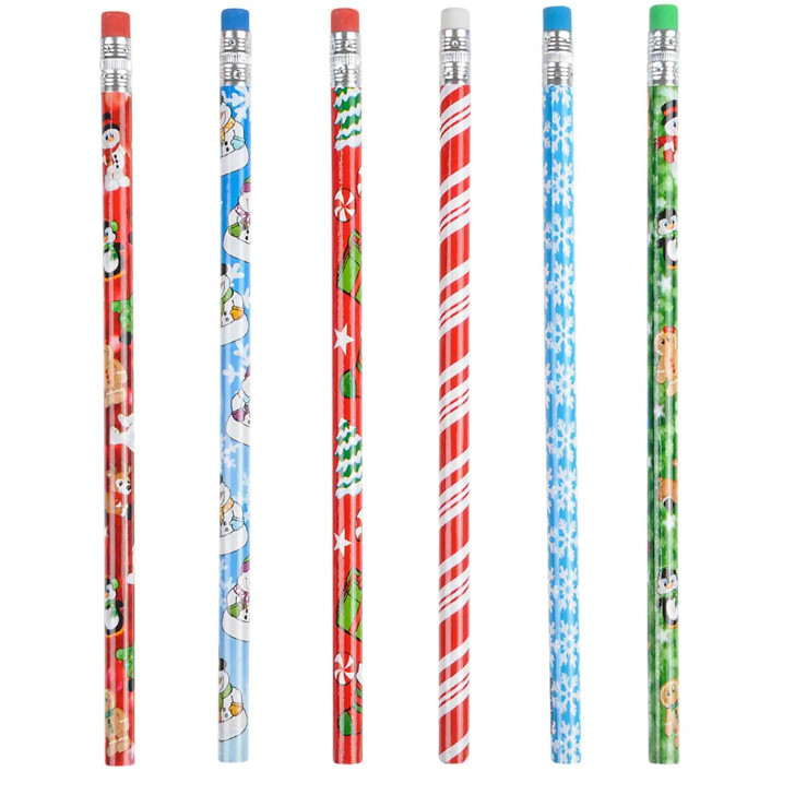 Holiday Pencil Assortment 1440 Pcs Bulk - Christmas Party Favors & Decorations