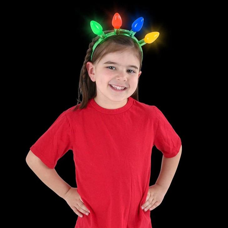 Light-Up Christmas Bulb Headbands Wholesale Case of 72