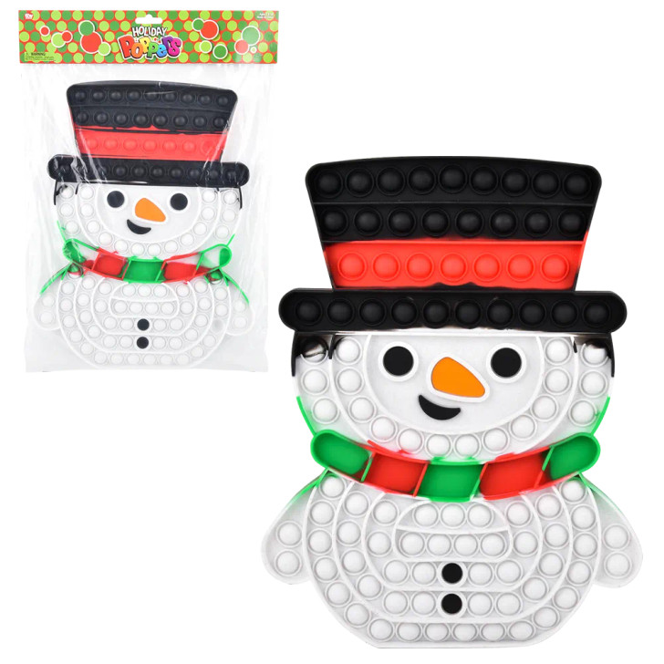 Snowman Mega Bubble Popper 24 Pcs Bulk - 13" Christmas Holiday Toys & Gifts