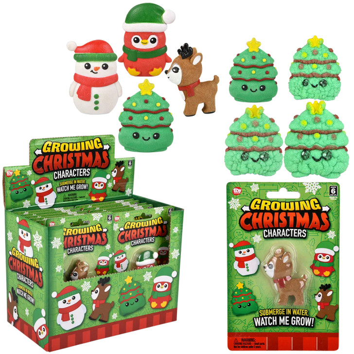 Christmas Growing Character Toys 2" Each