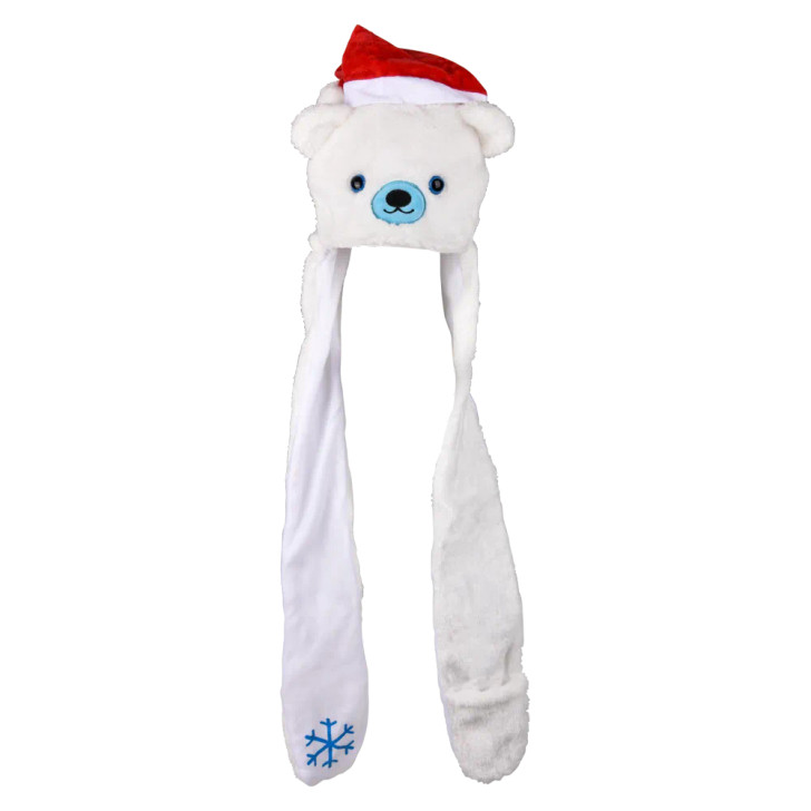 Christmas Plush Hoodie Scarf Hats Wholesale Case of 24 - View 9