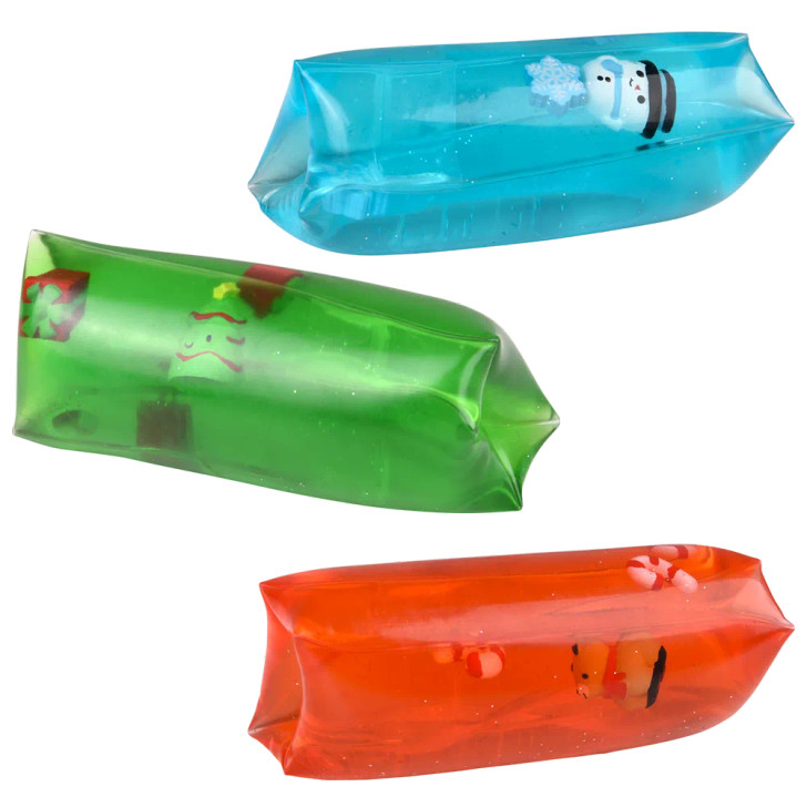 Jumbo Christmas Water Wigglers 48 Pcs Bulk - 5" Assorted Colors Holiday Gifts & Favors