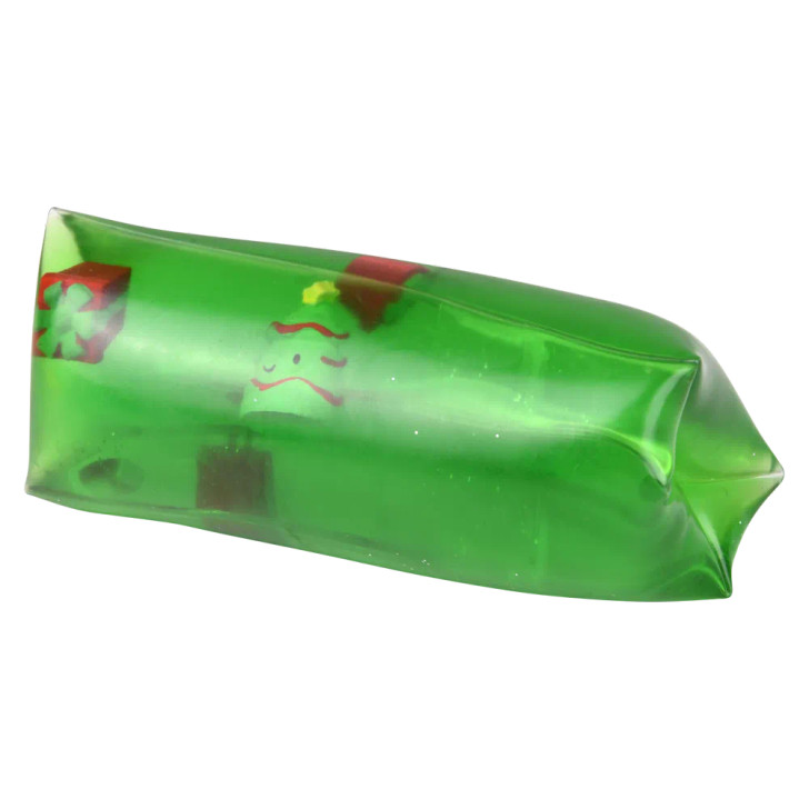 Jumbo Christmas water wigglers 48-pack (5 Inch), closeup view of water wigglers with holiday designs