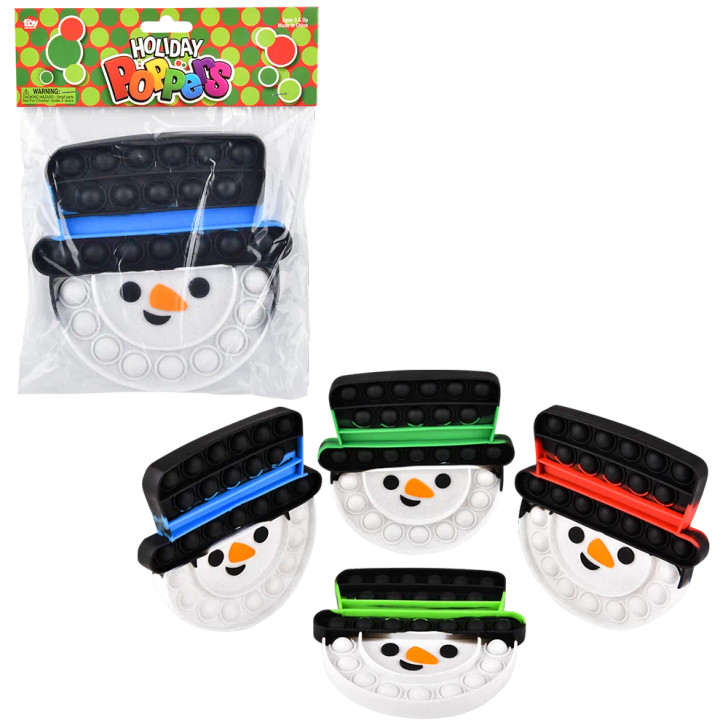 Christmas Snowman Top Hat Bubble Poppers 6" Each