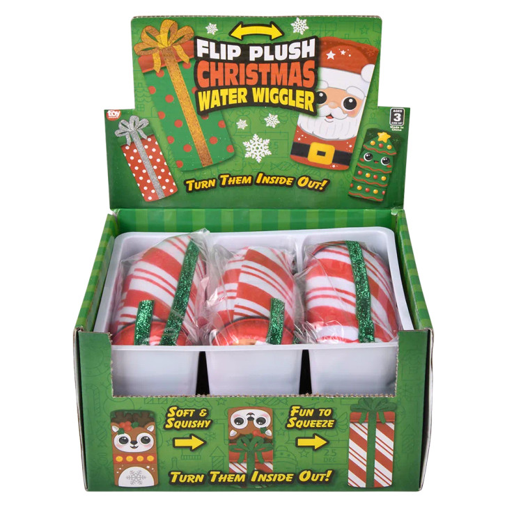 Christmas Flip Plush Water Wigglers for Claw Machines and Prize Counters