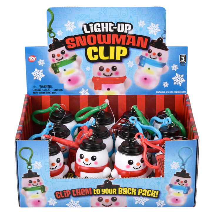 Christmas Light-Up Snowman Clip-On Toy Mix for Claw Machines and Prize Counters