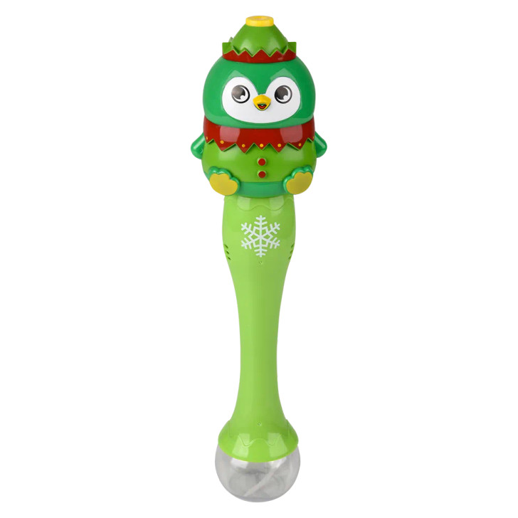 Christmas Light-Up Penguin Elf Bubble Wand Toys Wholesale Case of 24