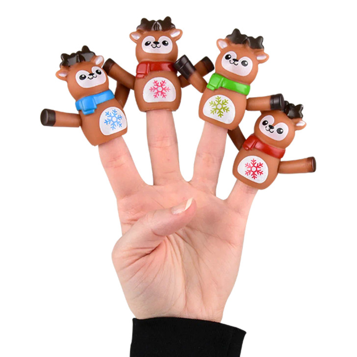 Christmas Reindeer Finger Puppet Toys for Claw Machines and Prize Counters