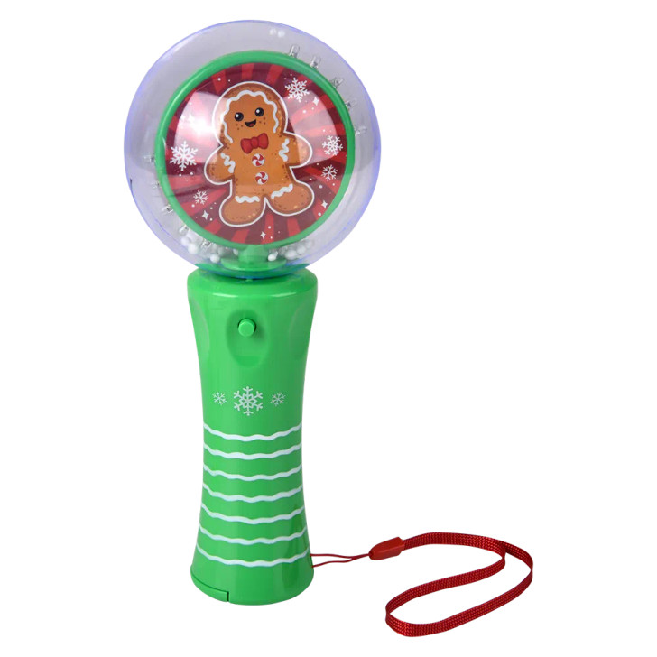 Christmas Light-Up Gingerbread Magic Ball Wand Toys 7.25" Each