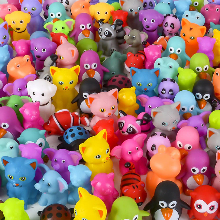 Rubber Animal Mix 2" - 1000 Pcs Bulk Toy Gifts