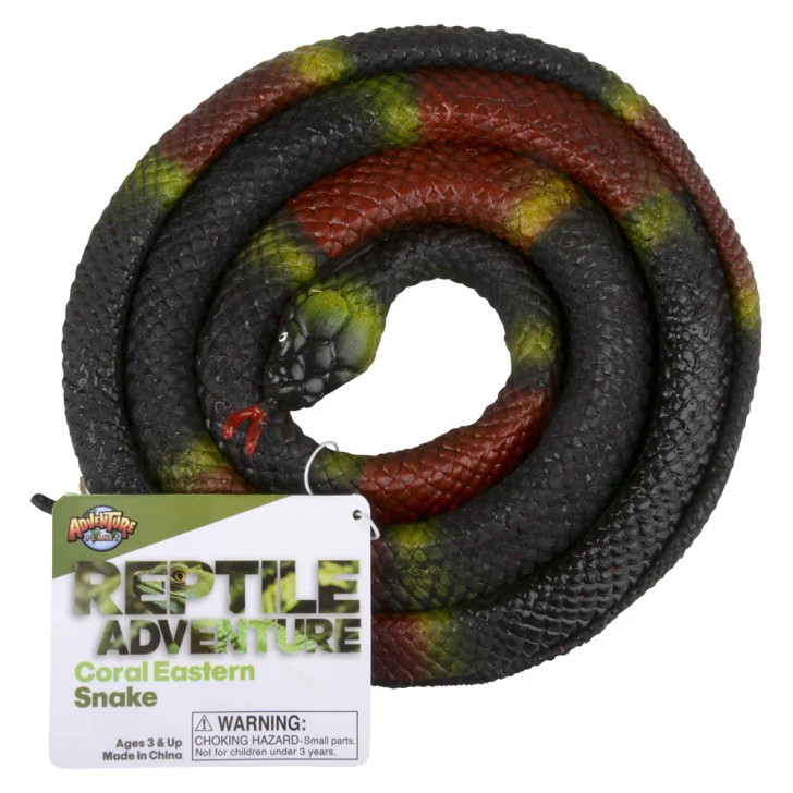 Snake Rubber 48" Coral Eastern - 48 Pcs Bulk Reptile Toy Gifts
