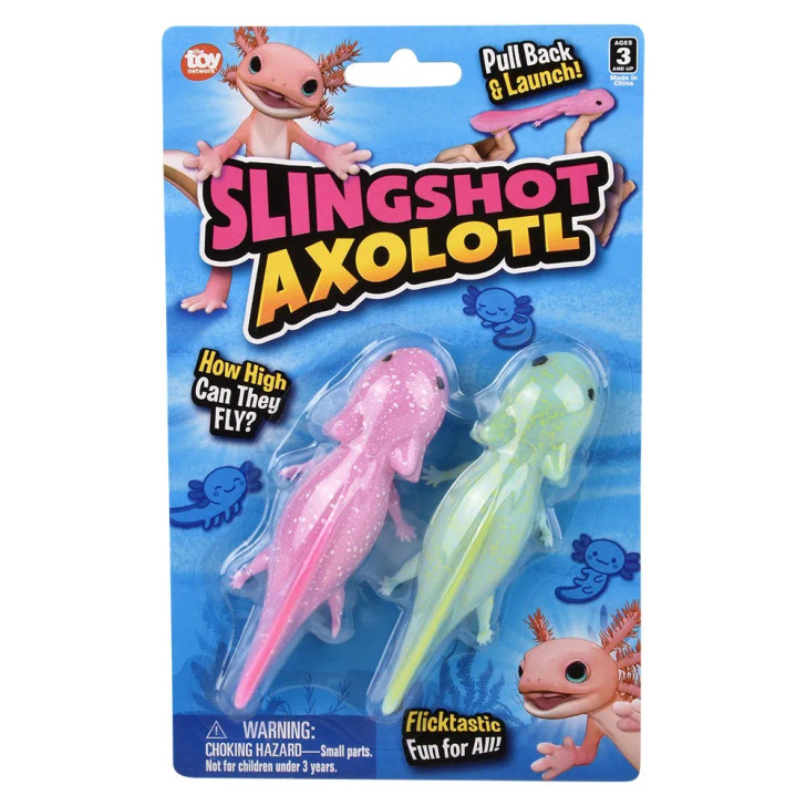Slingshot axolotl 4.33" 144 pcs bulk toy gifts in blister card.