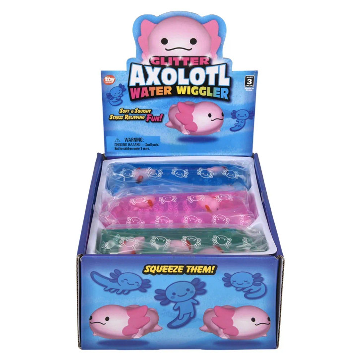 Jumbo Axolotl Water Wiggler 5" - 48 Pcs Bulk Sensory Toy Gifts
