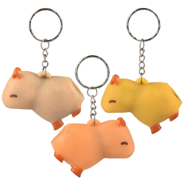 Pooping capybara keychain 2" 288 pcs bulk toy gifts.