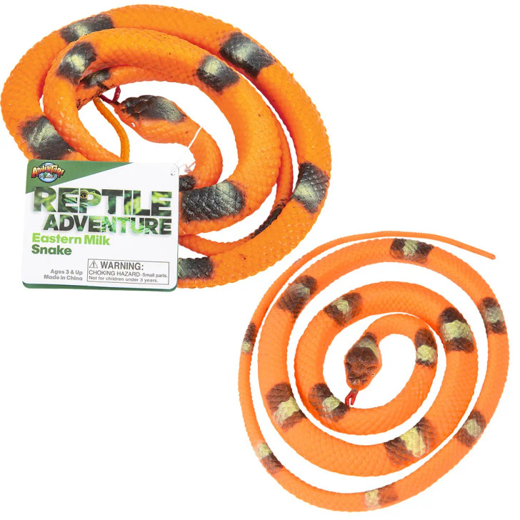 Snake Rubber 48" Eastern Milk - 48 Pcs Bulk Reptile Toy Gifts