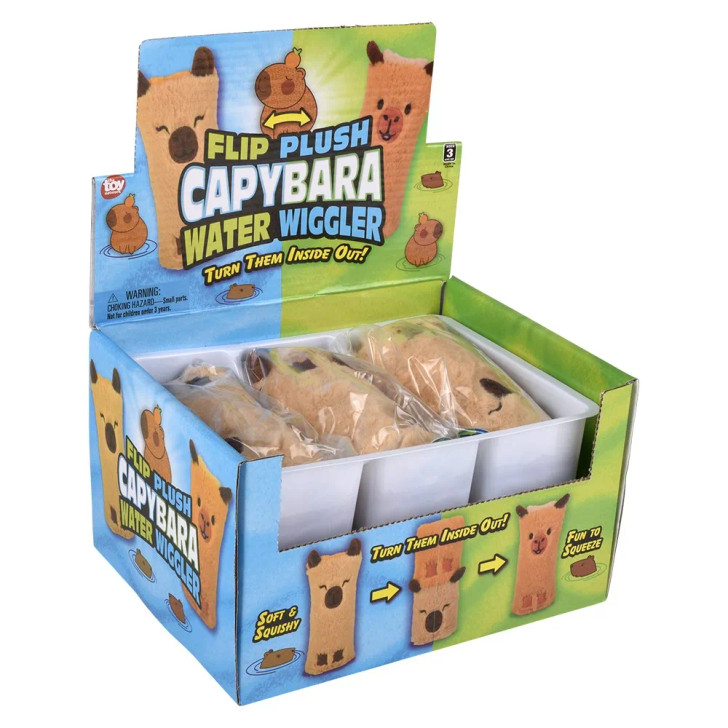 Reversible Capybara Plush Water Wigglers for Claw Machines and Prize Counters