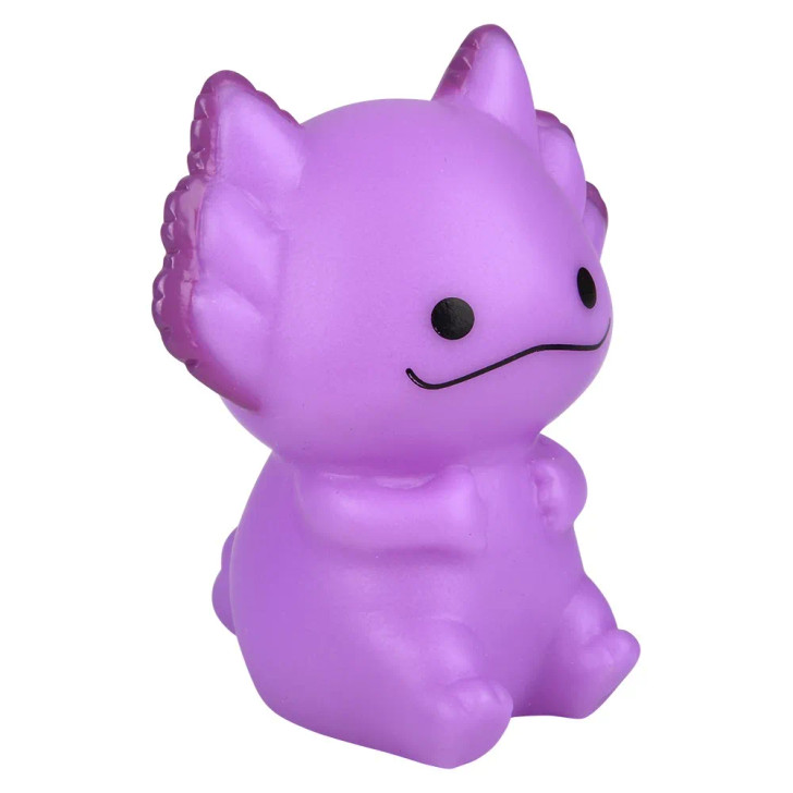 Rubber axolotl assortment 2" 500 pcs bulk toy gifts light purple.