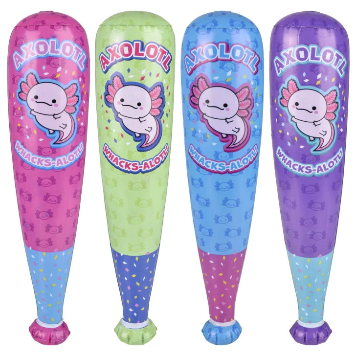 Axolotl Mini Baseball Bat Inflate 20" - 288 Pcs Bulk Toy Gifts