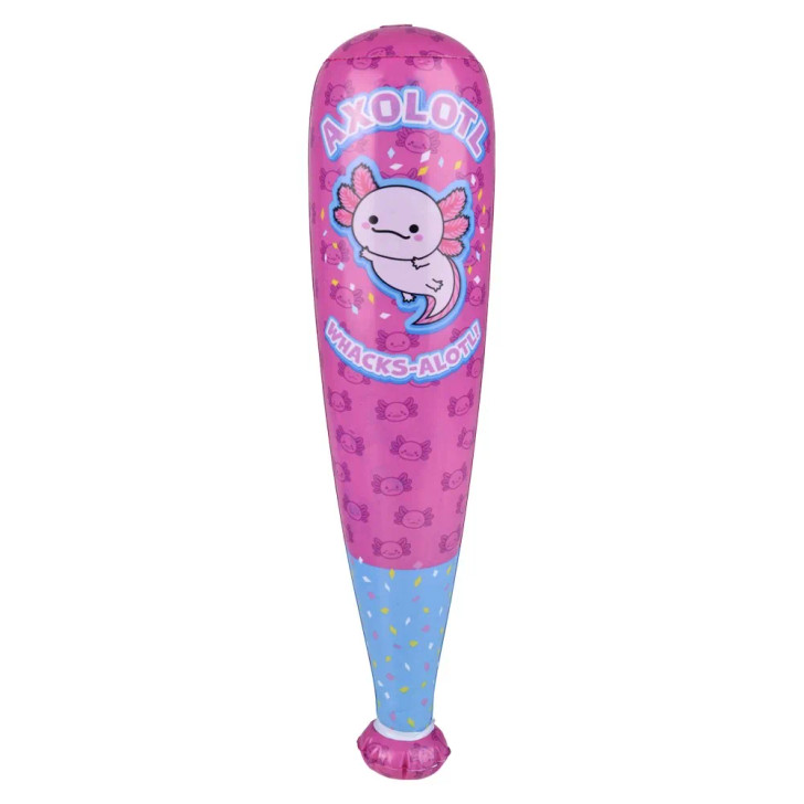 Axolotl mini baseball bat inflate 20" 288 pcs bulk toy gifts pink.