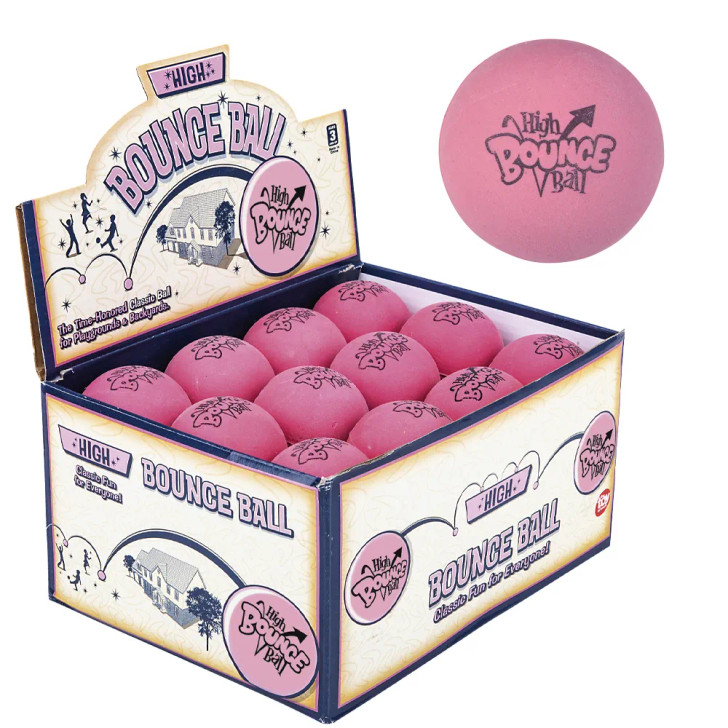 Rubber Pink High Bounce Ball 2.5" - 144 Pcs Bulk Bouncy Toy Gifts