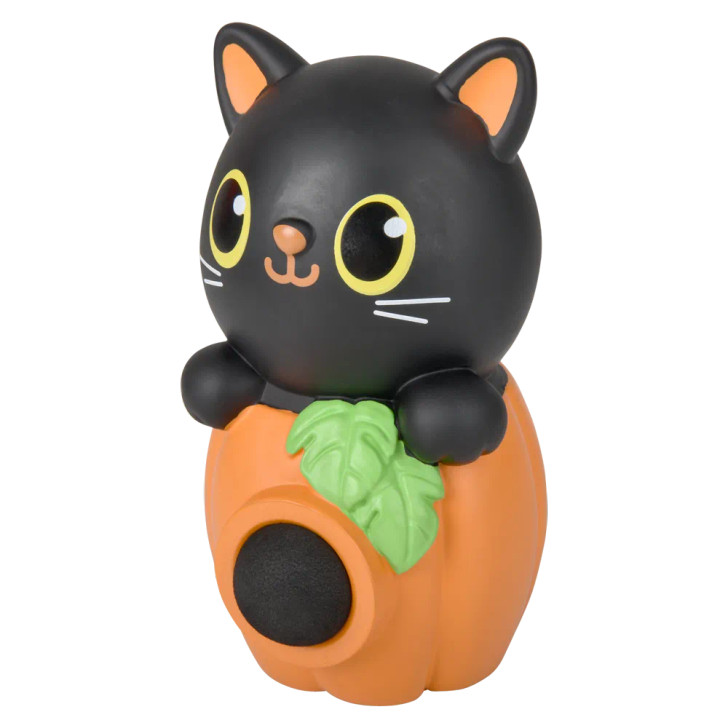 Halloween black cat foam ball blaster 5.5" 36 pcs bulk toy gifts left angle.